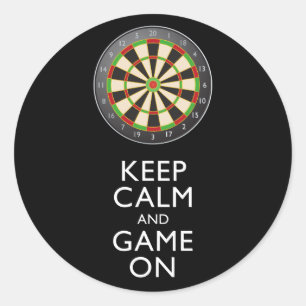 Sticker Rond GARDEZ LE CALME ET LE JEU SUR - Cible de flechette
