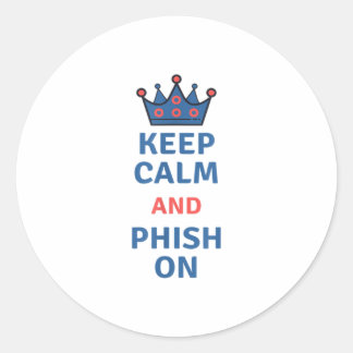Sticker Rond Gardez le calme et le phish sur le TShirt