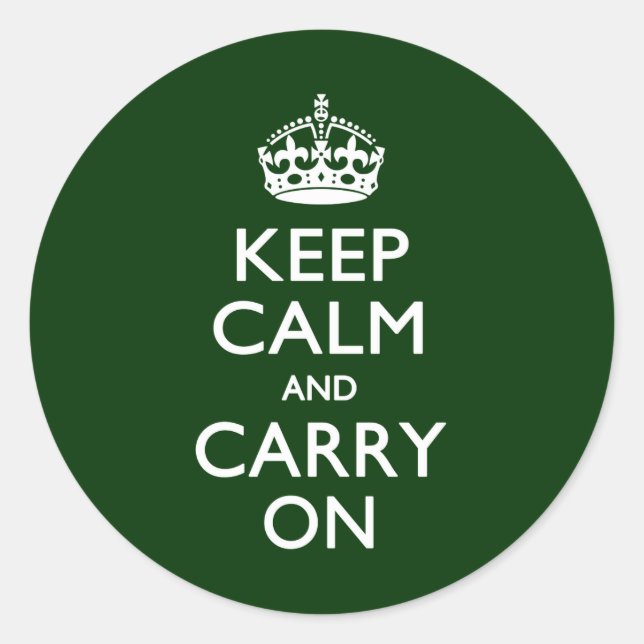 STICKER ROND GARDEZ LE CALME ET PORTEZ LE VERT (Devant)