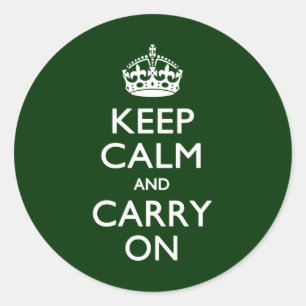 STICKER ROND GARDEZ LE CALME ET PORTEZ LE VERT