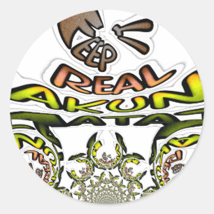 Sticker Rond Gardez-le réel : Art Kaleidoscope Impression/Graph