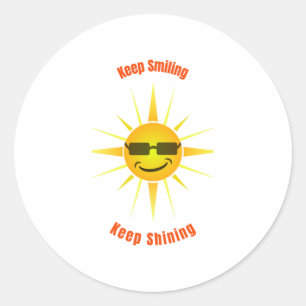 Sticker Rond Gardez le sourire et continuez à briller