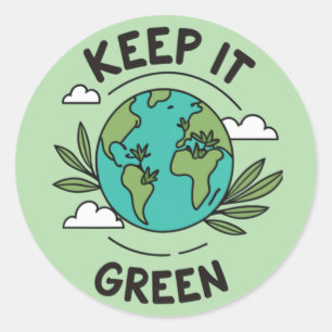 Sticker Rond Gardez-le vert