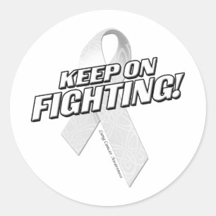Sticker Rond Gardez sur le cancer de poumon de combat