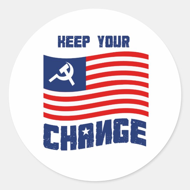 Sticker Rond Gardez votre T-shirt Change (Devant)