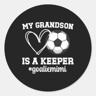 Sticker Rond Gardien de football fier Mimi d'un gardien de but 