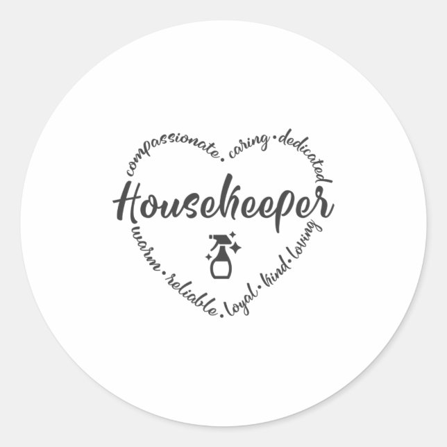 Sticker Rond Gardien, gardien de maison, nettoyeur de maison (Devant)