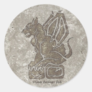 Sticker Rond Gargoyle Stone