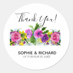 Sticker Rond GARLAN FLORAL BURGUNDY et ROSEd