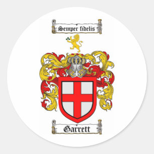 STICKER ROND GARRETT FAMILLE CREST - GARRETT COAT D'ARMES
