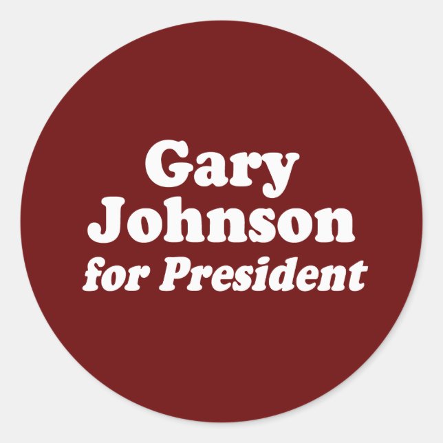 STICKER ROND GARY JOHNSON, PRÉSIDENT (Devant)