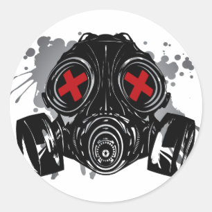 STICKER ROND GAS_MASK_PROTECTION