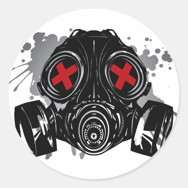 STICKER ROND GAS_MASK_PROTECTION (Devant)