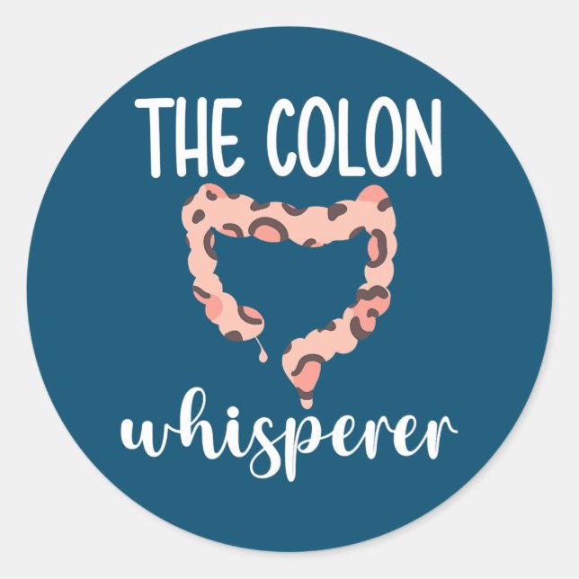 Sticker Rond Gastroentologiste de Colon Whisperer (Devant)