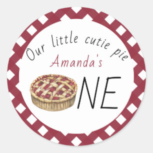Sticker Rond Gâteau à l'aquarelle pour l'anniversaire des enfan