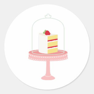 Sticker Rond Gâteau aux fraises