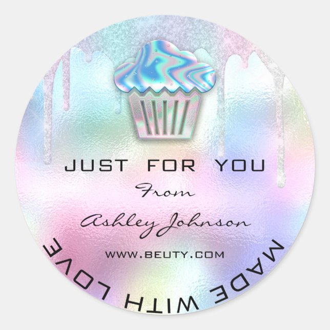 Sticker Rond Gâteau Boulangerie maison Sucres Muffin Logo Holog (Devant)