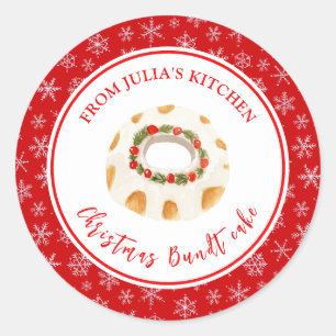 Sticker Rond Gâteau Bundt de Fêtes de Fin d'Année