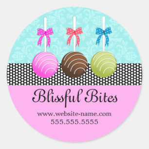 Sticker Rond Gâteau coloré Pops Damask