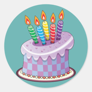 Sticker Rond Gâteau d'anniversaire