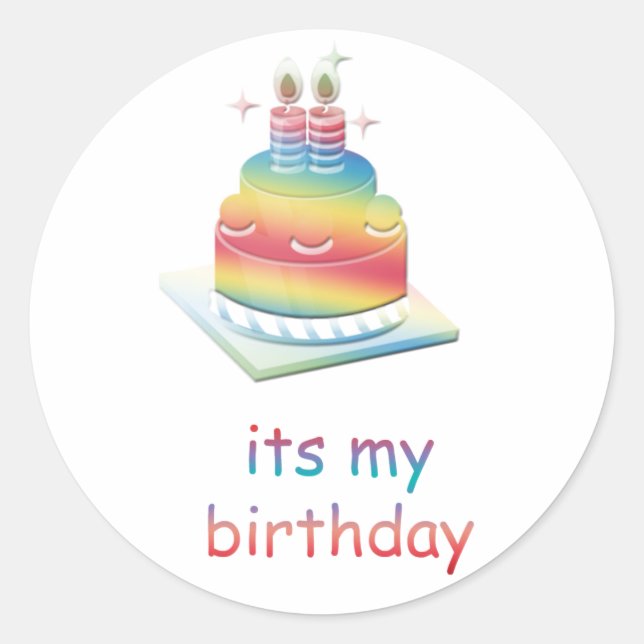 Sticker Rond gâteau d'anniversaire (Devant)