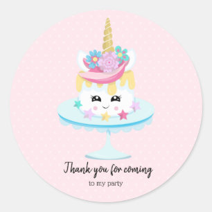 Sticker Rond Gâteau d'anniversaire sucré - choisir la couleur a