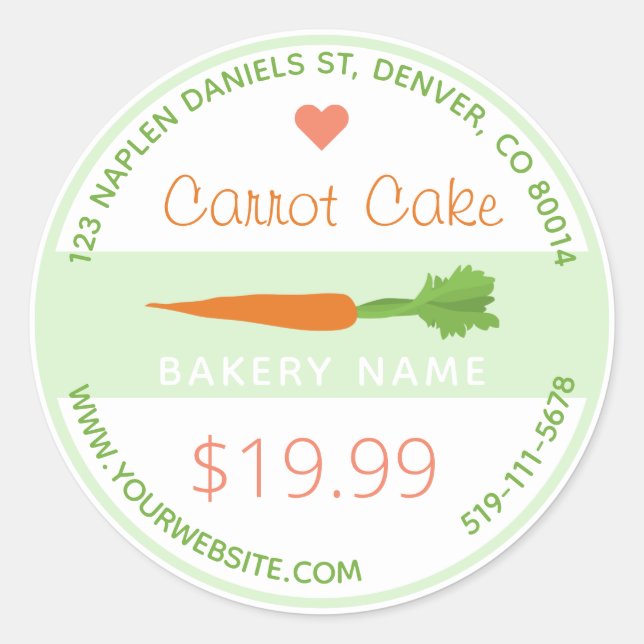 Sticker Rond Gâteau de carottes (Devant)