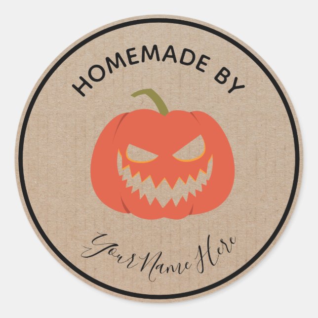 Sticker Rond Gâteau De Cookie Halloween Fait Maison Par Craft V (Devant)