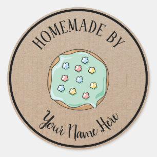 Sticker Rond Gâteau De Gâteau De Donut Fait Maison Par Artisana
