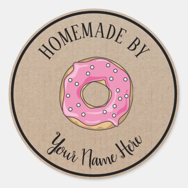 Sticker Rond Gâteau De Gâteau De Donut Fait Maison Par Artisana (Devant)