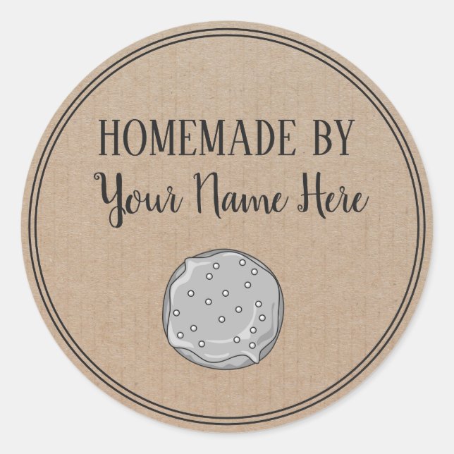 Sticker Rond Gâteau De Gâteau De Donut Fait Maison Par Artisana (Devant)