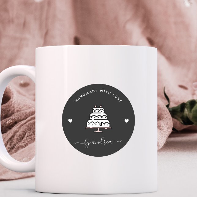 Sticker Rond Gâteau de mariage personnalisé fait main avec boul (Créateur téléchargé)