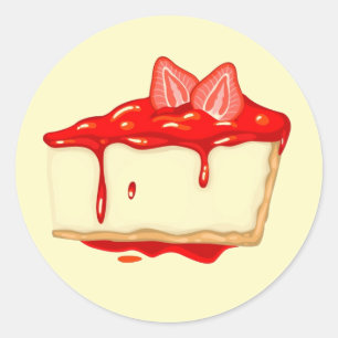 Sticker Rond Gâteau délicieux de gâteau au fromage de fraise