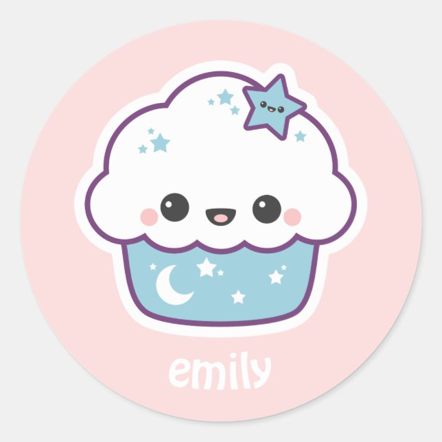 Sticker Rond Gâteau d'espace bleu (Devant)