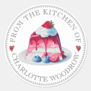 Sticker Rond Gâteau dessert glacé à l'aquarelle mignon