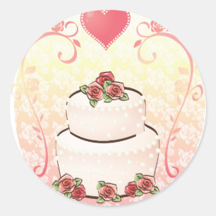 Sticker Rond Gâteau mariage
