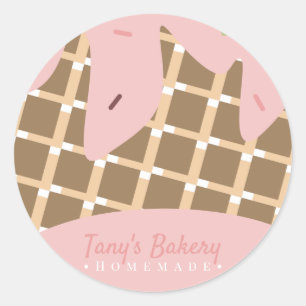 Sticker Rond Gâteau Pop Glace Crème Maison Cuisine Sucres Boula