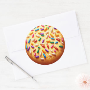 Sticker Rond Gâteau sec au sucre avec pépites