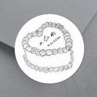 Gâteau Vintage Dessiné à la Main Mariage Fantaisis