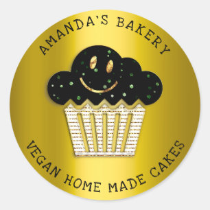 Sticker Rond Gâteaux Boulangerie Maison Sucrée Muffin Smile Gre