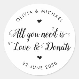 Sticker Rond Gâteaux de mariage rustiques Tout ce dont vous ave