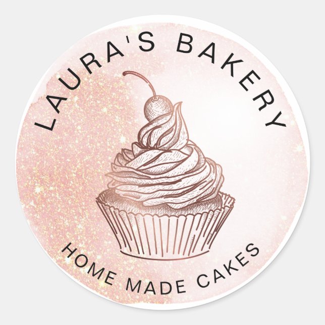 Sticker Rond Gâteaux & sucreries Cupcake Accueil Boulangerie Bl (Devant)