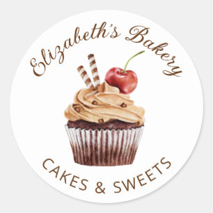 Sticker Rond Gâteaux & sucreries Cupcake Pâtisserie Chef boulan