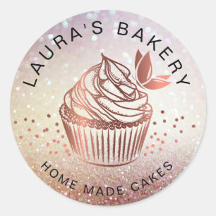Sticker Rond Gâteaux Sucres Cupcake Accueil Boulangerie Fille V