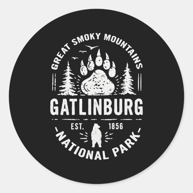 Sticker Rond Gatlinburg Tennessee Great Smoky Mountains (Devant)