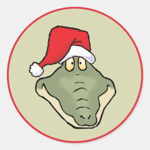 Sticker Rond Gator Head Père Noël