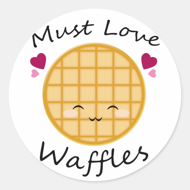 Sticker Rond gaufre de Kawaii (Devant)