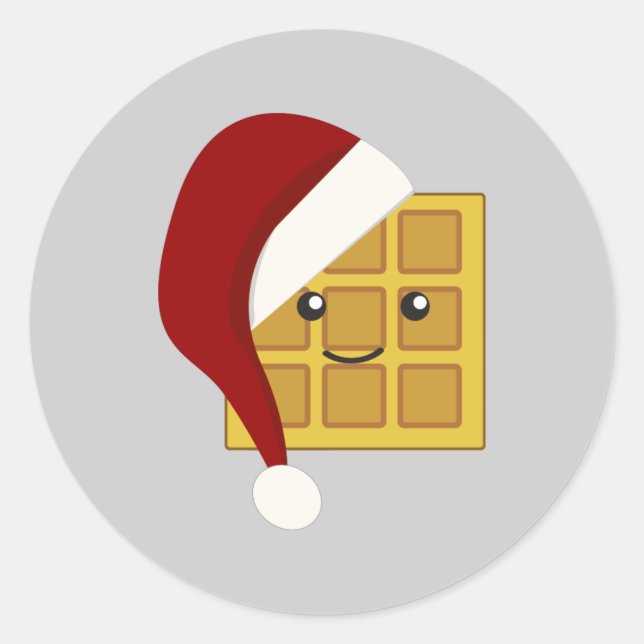 Sticker Rond gaufre de Noël (Devant)
