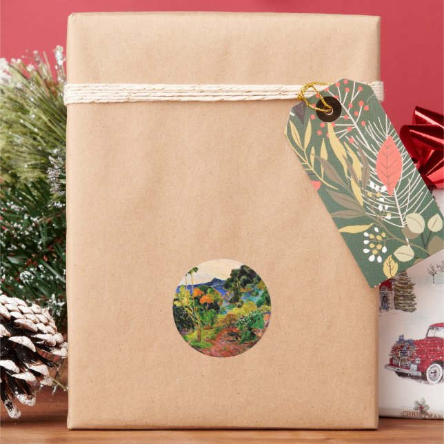 Sticker Rond Gauguin - Martinique Landscape (vacances)