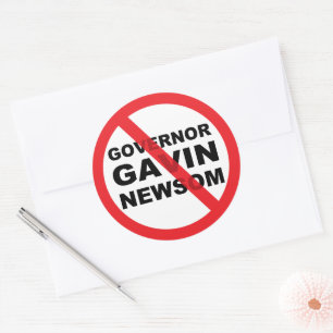 Sticker Rond Gavin Newsom Anti